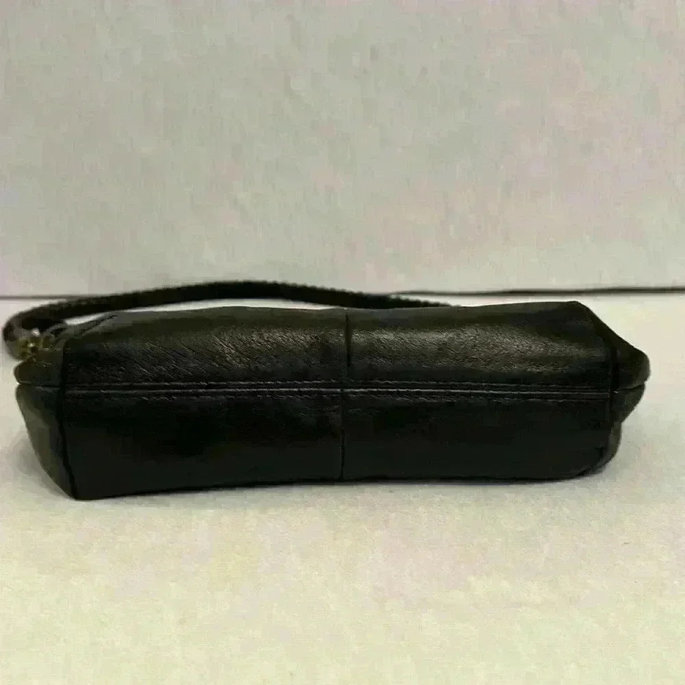 The Sak Black Indio Leather Shoulder Bag Purse Braided Strap Brass Hardware - Picture 4 of 15